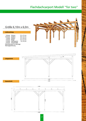 Katalog für Carports und Vordächer