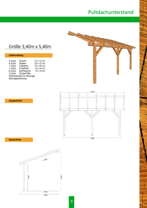 Katalog für Carports und Vordächer