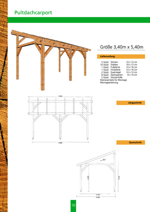 Katalog für Carports und Vordächer