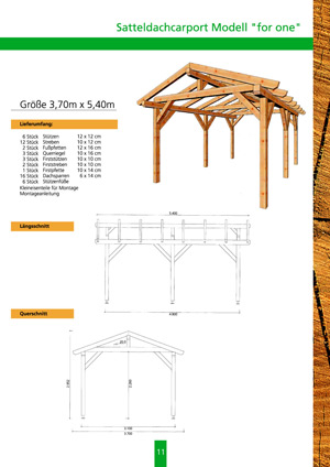 Katalog für Carports und Vordächer